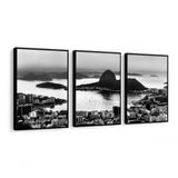 Kit 3 Quadros Decorativos Corcovado Rio De Janeiro Moldura