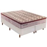 Cama Box Queen: Colchão Molas Paropas Masterpocket Esplêndido + Base Crc Courano White(158x198)