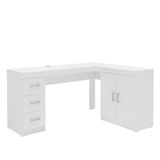 Mesa De Canto Espanha 2 Portas 3 Gavetas Politorno Branco