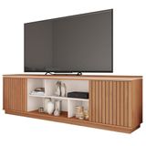 Rack Para Sala Bancada De Tv 75 Pol 180cm Simetria Freijó Off White Caemmun