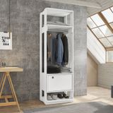 Closet Modulado 1 Cabideiro 1 Porta Titan Branco - Móveis Leão Branco Velluto