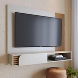 Painel Home Suspenso 1 Porta Tv&#39;s 60 Jurerê Off White Matte- Freijó Off White Matte Freijó