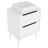 Gabinete 2 Gavetas Com Cuba Para Banheiro Bn3600x39 Branco
