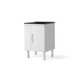 Gabinete Para Área De Serviço 1 Cuba S/ Tanque- Marroart Cor:branco