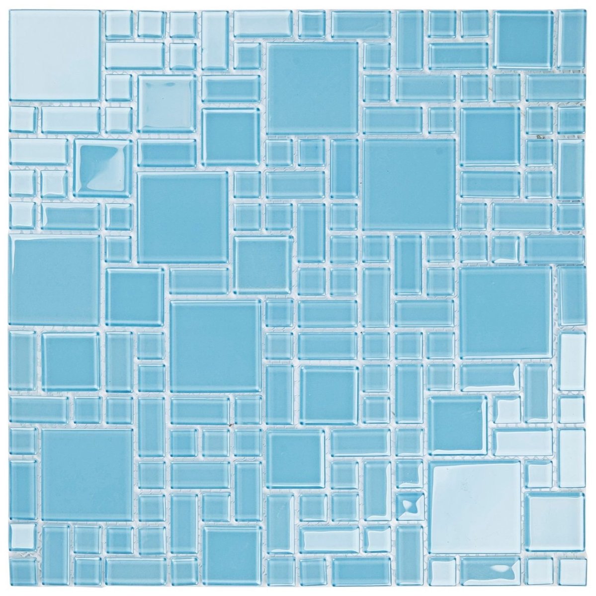 Pastilha De Vidro Cristal Mosaic 30x30cm Azul Claro