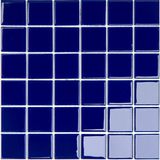 Pastilha De Vidro Cristal 30x30cm 4,8x4,8 Glass Mosaic Azul Cobalto