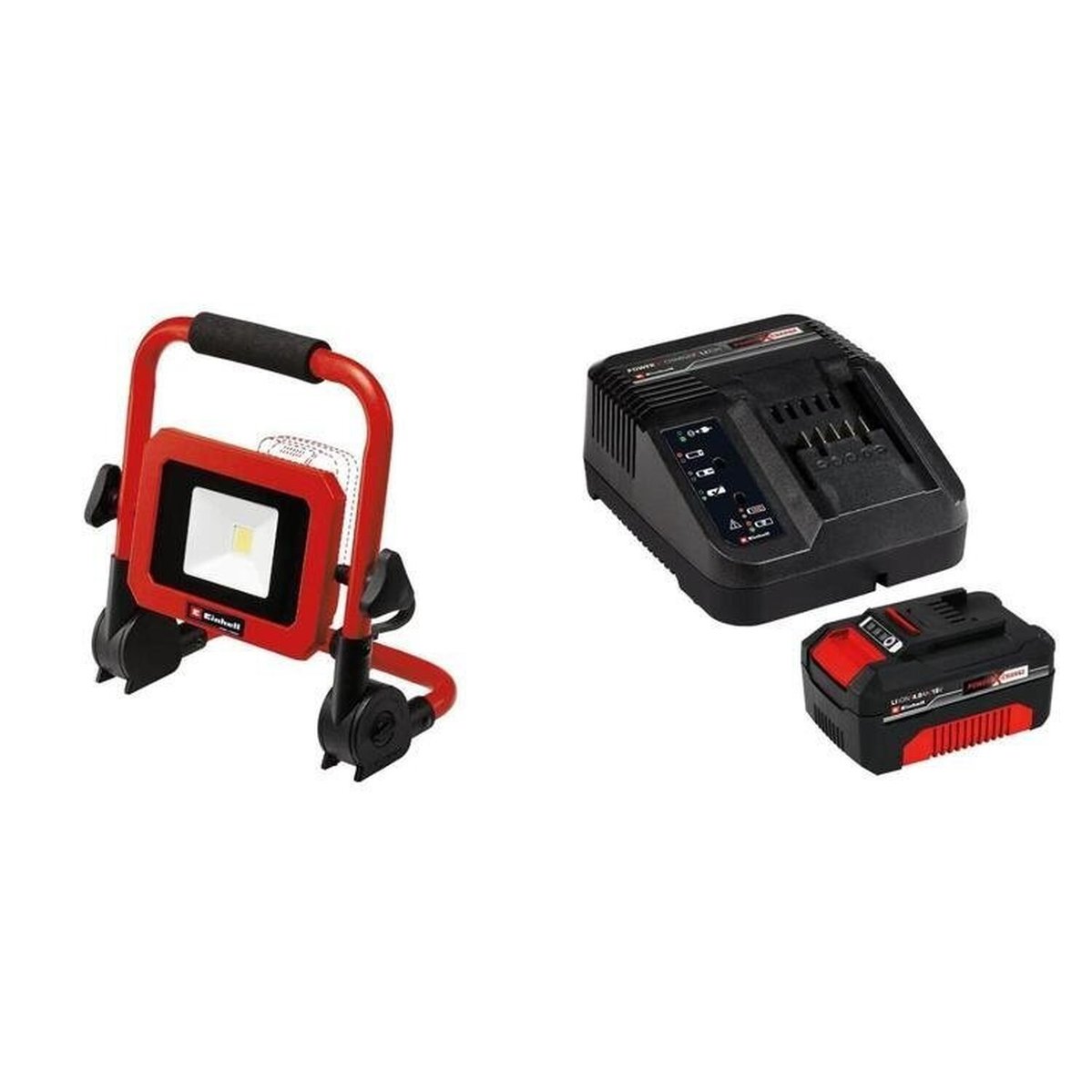 Refletor Led A Bateria Tc-cl 18/1800 Li - Solo E 1 Kit Carregador Bivolt Com Bateria 18v 4,0ah Pxc Vermelho