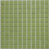 Pastilha De Vidro Quadrados De 2,5cm Cristal Glass Mosaic 30cmx30cm Placas Verde