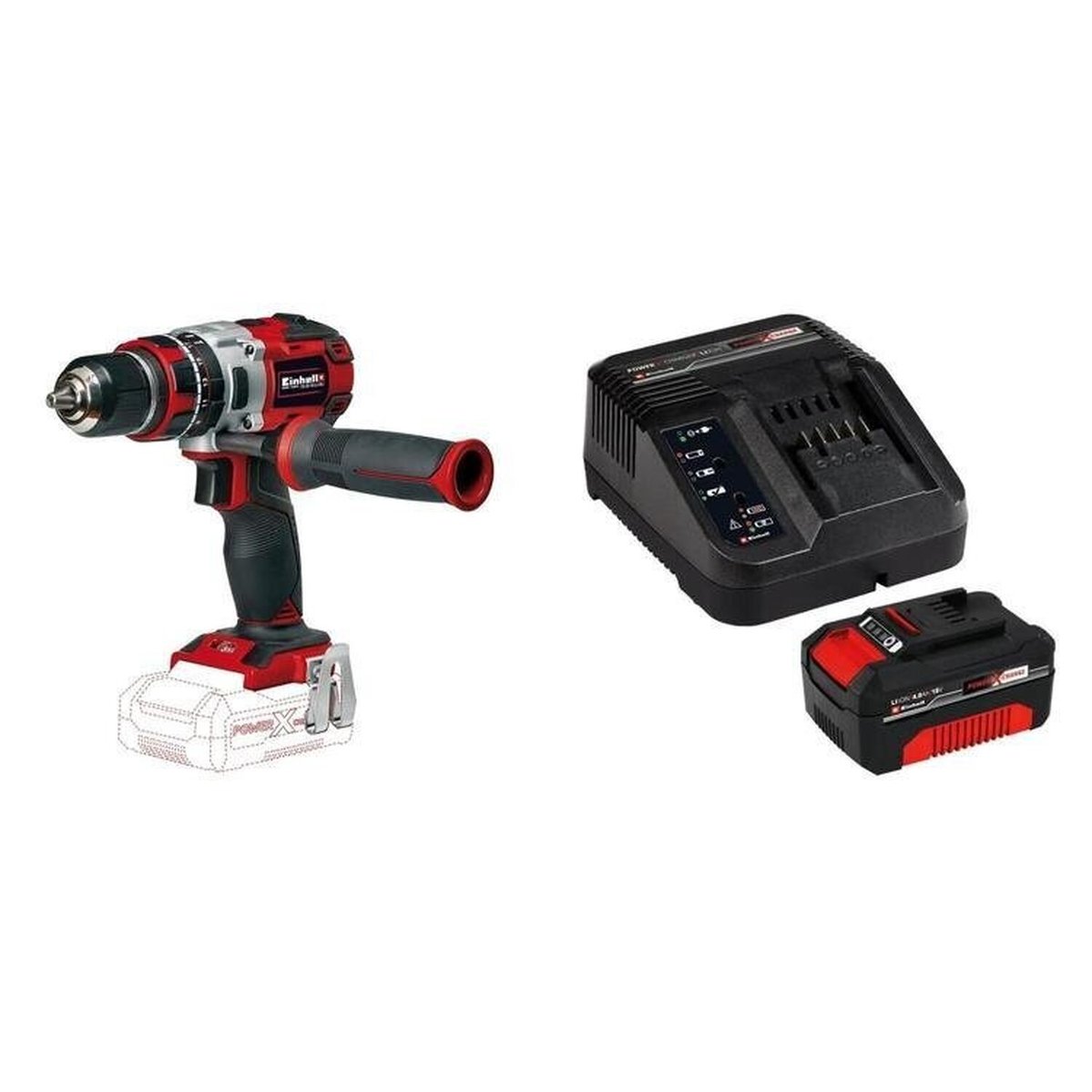 Parafusadeira A Bateria Te-cd 18 Li-i Brushless Sl E 1 Kit Carregador Bivolt Com Bateria 18v 4,0ah Vermelho