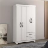 Guarda-roupa Solteiro 4portas 2gavetas Viena Notável Branco