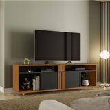 Rack Bancada 180cm Para Tv Até 70 Polegadas Nt1290 Notável Freijó Trend- Preto Tx