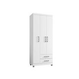 Guarda Roupa Solteiro 78 Cm Com 3 Portas E 2 Gavetas Louise Branco