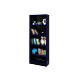 Estante Livreiro De Escritório Me4141 C- 4 Prateleiras Preto-azul - Tecno Mobili