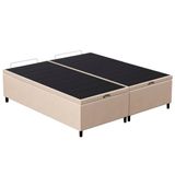 Base Cama Box Baú Casal Queen 158cm Hit I02 Suede Bege