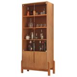 Cristaleira Para Sala Com 2 Portas De Vidro Jinan Cedro