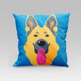 Capa De Almofada Estampada Pet Dog Em Veludo Suede 45cm X 45cm Raças Cachorros Pastor Alemão
