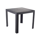 Mesa De Jantar Quadrada Ibiza 80 Cm (largura) Em Polipropileno Preto Com Tramas Simulando Rattan