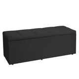 Calçadeira Recamier Baú King 1,95m Roma Suede - Pallazio Cor Preto