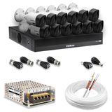 Kit 12 Câmeras De Segurança Intelbras Hd 720p Com Dvr Mhdx 1016-c Full Hd L Completo 100% Intelbras