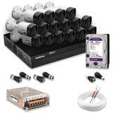 Kit 16 Câmeras De Segurança Intelbras Full Hd 1080p Com Dvr Mhdx 1216 1080p Com Hd 4tb Purple