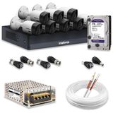 Kit 8 Câmeras De Segurança Intelbras Hd 720p Com Dvr Mhdx 1008-c Full Hd L Com Hd 2tb Purple