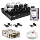 Kit 8 Câmeras De Segurança Intelbras Full Hd 1080p Com Dvr Mhdx 1208 1080p Com Hd 2tb Purple