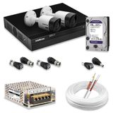 Kit 2 Câmeras De Segurança Intelbras Full Hd 1080p Com Dvr Mhdx 1204 1080p Com Hd 2tb Purple