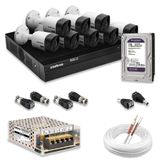 Kit 8 Câmeras De Segurança Intelbras Full Hd 1080p Com Dvr Mhdx 1208 1080p Com Hd 1tb Purple