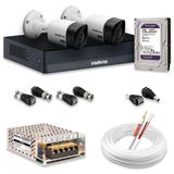 Kit 2 Câmeras De Segurança Intelbras Hd 720p Com Dvr Mhdx 1004-c Full Hd L Com Hd 1tb Purple