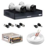 Kit 2 Câmeras De Segurança Intelbras Hd 720p Com Dvr Mhdx 1004-c Full Hd L | Completo 100% Intelbras