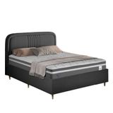 Conjunto Base Cama Box Casal Queen Desmontável E Cabeceira Chicago Suede Grafite Dobuê