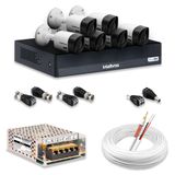 Kit 6 Câmeras De Segurança Intelbras Hd 720p Com Dvr Mhdx 1008-c Full Hd L | Completo 100% Intelbras