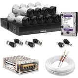 Kit 10 Câmeras De Segurança Intelbras Hd 720p Com Dvr Mhdx 1016-c Full Hd L Com Hd 4tb Purple