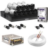 Kit 10 Câmeras De Segurança Intelbras Hd 720p Com Dvr Mhdx 1016-c Full Hd L Com Hd 2tb Purple