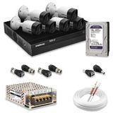 Kit 6 Câmeras De Segurança Intelbras Full Hd 1080p Com Dvr Mhdx 1208 1080p Com Hd 1tb Purple