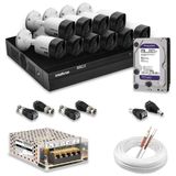 Kit 10 Câmeras De Segurança Intelbras Full Hd 1080p Com Dvr Mhdx 1216 1080p Com Hd 2tb Purple