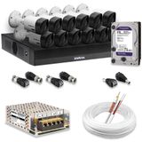 Kit 12 Câmeras De Segurança Intelbras Hd 720p Com Dvr Mhdx 1016-c Full Hd L Com Hd 2tb Purple