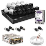 Kit 10 Câmeras De Segurança Intelbras Full Hd 1080p Com Dvr Mhdx 1216 1080p Com Hd 4tb Purple