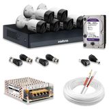 Kit 6 Câmeras De Segurança Intelbras Hd 720p Com Dvr Mhdx 1008-c Full Hd L Com Hd 2tb Purple