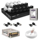 Kit 10 Câmeras De Segurança Intelbras Full Hd 1080p Com Dvr Mhdx 1216 1080p Com Hd 1tb Purple