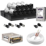 Kit 10 Câmeras De Segurança Intelbras Hd 720p Com Dvr Mhdx 1016-c Full Hd L Com Hd 1tb Purple