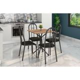 Conjunto Mesa Thais Com 4 Cadeiras 056 Tampo Em Madeira
