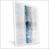 Quadro Abstrato Azul Vinil Com Vidro Tamanho-moldura 120x80 Caixa Cor Branca