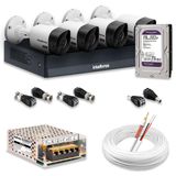 Kit 4 Câmeras De Segurança Intelbras Hd 720p Com Dvr Mhdx 1004-c Full Hd L Com Hd 1tb Purple