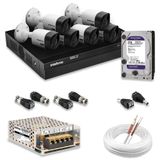 Kit 6 Câmeras De Segurança Intelbras Full Hd 1080p Com Dvr Mhdx 1208 1080p Com Hd 2tb Purple