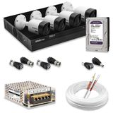 Kit 4 Câmeras De Segurança Intelbras Full Hd 1080p Com Dvr Mhdx 1204 1080p Com Hd 1tb Purple