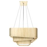 Lustre Pendente Madeira Trinity Quadrado 50cm - 3 Luzes Cor:marfim