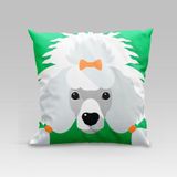 Capa De Almofada Estampada Pet Dog Em Veludo Suede 45cm X 45cm Raças Cachorros Poodle