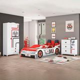 Quarto Infantil Menino Completo Com Cama, Guarda Roupa E Cômoda Fast Car Móveis Estrela