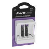 Kit 02 Pilhas Recarregáveis Aaa + Carregador 1000mah - Avant